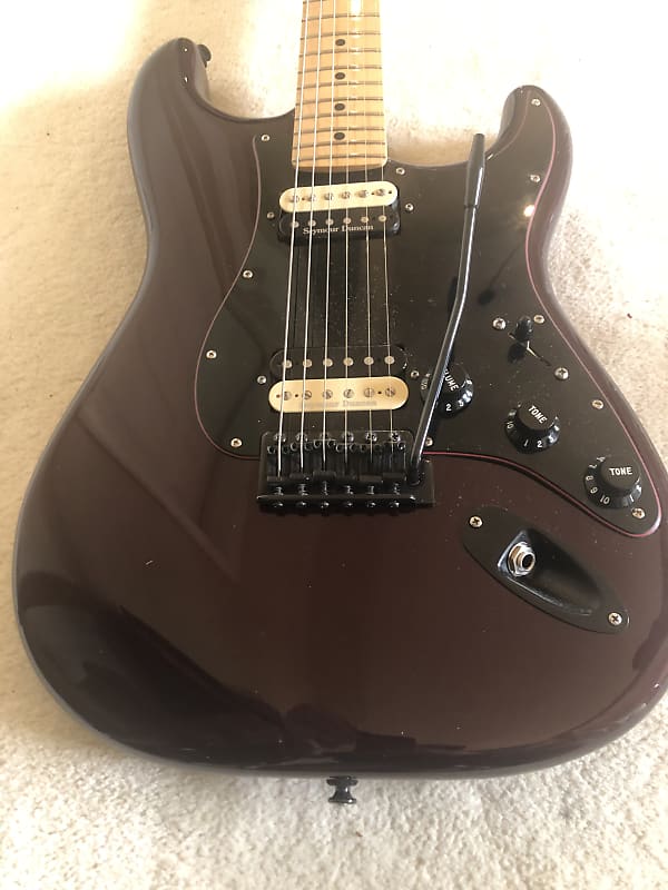 Midnight Wine Fender Stratocaster With Black Fender Locking Tuners and Hardware image 1
