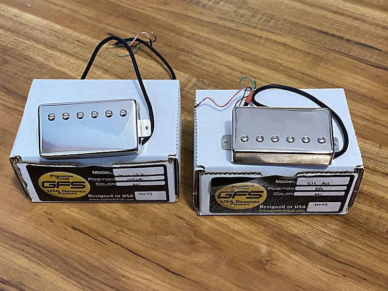 GFS Classic II bridge and neck pickup set w/ nickel covers Reverb