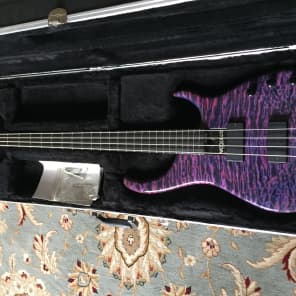 Modulus  Quantum 4 Bass Guitar 5A Quilt Top MAPLE NOS Bartolini - TOP OF LINE 2006 Purple Blue Black image 10