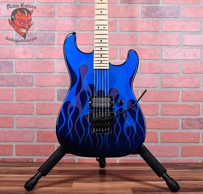 Charvel MIJ Model 1 Prototype Candy Blue Ghost Flames 2005 Reverb