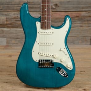 Fender American Deluxe Stratocaster RW Teal Green Transparent Reverb