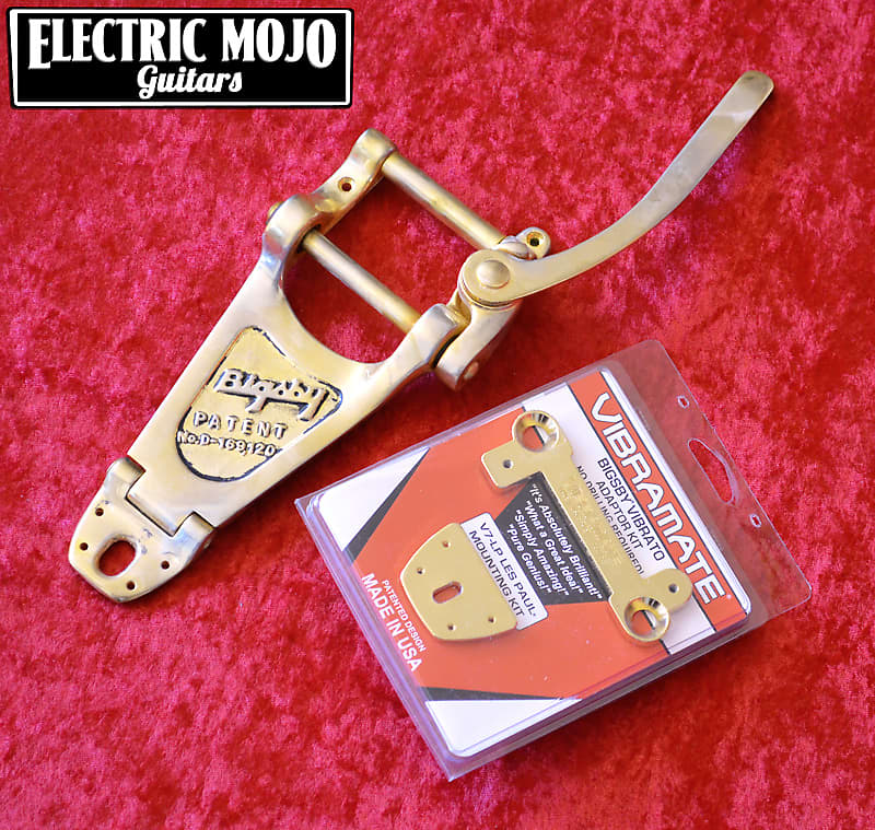 Aged Relic Bigsby B7 Gold Vibramate V7 Vibrato Tremolo Kit | Reverb