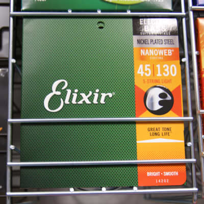 Elixir 14202 Nanoweb coated 5 string bass guitar set 45-130 image 2