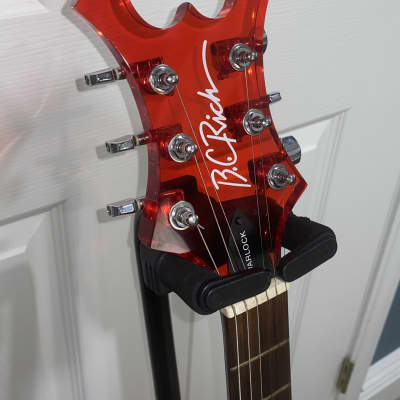1999 BC Rich Ice Acrylic Warlock Guitar See Thru Red Lucite w OHSC image 5