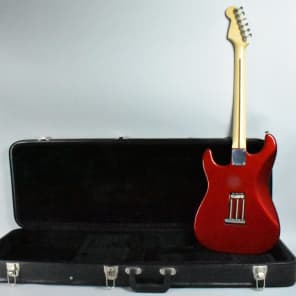 1980's Schecter "Strat" Style Electric Guitar Candy Apple  Red w/HSC image 2