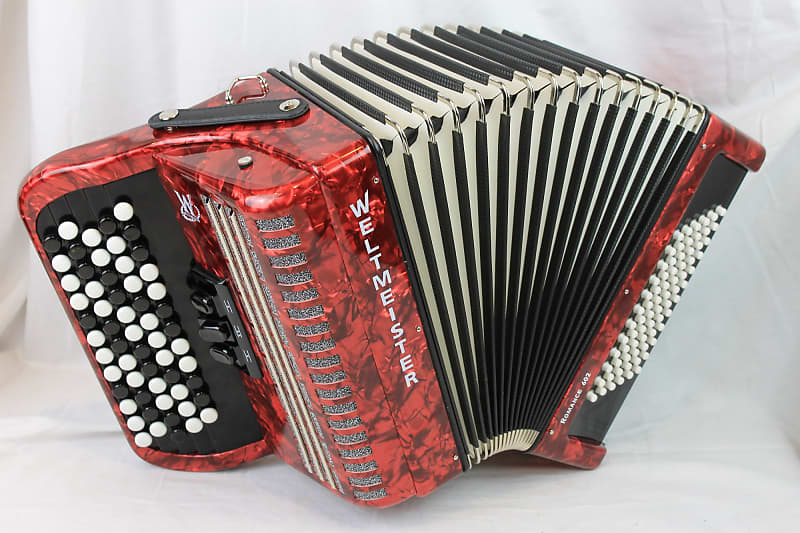 NEW Red Weltmeister Romance 602 Chromatic Button Accordion B | Reverb