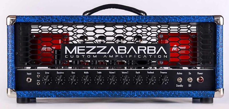 Mezzabarba - (Eric Steckel) - M ZERO Overdrive Head - Black and Blue Snake Skin Tolex - 100 Watts image 1