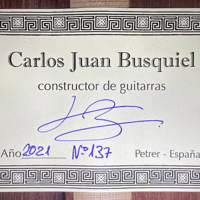 Carlos Juan Busquiel 2021 Classical Guitar Cedar/African Rosewood image 12