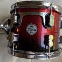 Free Evans G2 head with PDP Concept Maple 8x10" Rack Tom 2010s Red to Black Sparkle Fade