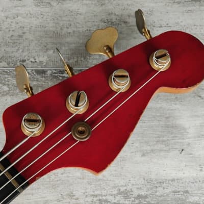 1980's Moon Japan Custom Order Jazz Bass (Transparent Red) image 11