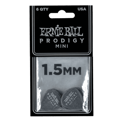 Genuine Ernie Ball 1.5 mm Black Mini Prodigy Picks 6-Pack P09200 image 2