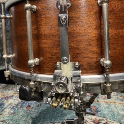 Ludwig & Ludwig 1932 - 14x6.5" No. 242. "Super Ludwig" Solid Walnut Shell Snare Drum, (Restored) 70's Throw-Off image 9