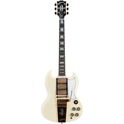 Gibson Custom Murphy Lab 1963 Les Paul SG Reissue 3-Pickup With Maestro Ultra Light Aged Electric Guitar Classic White image 3