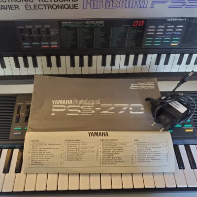 Yamaha PSS-270 Synthesizer 1986 with original box, manual & DC