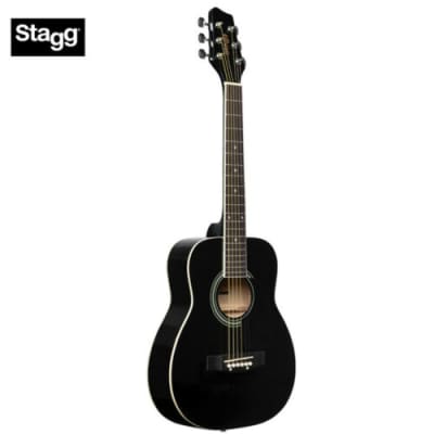 Stagg SA20D 1/2 Bk Dreadnought 1/2 Size Basswood Top Nato Neck 6-String Acoustic Guitar image 1
