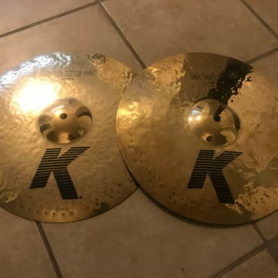 Zildjian 14" K Dark Thin Hi Hats Rarity Cymbals hihat image 1