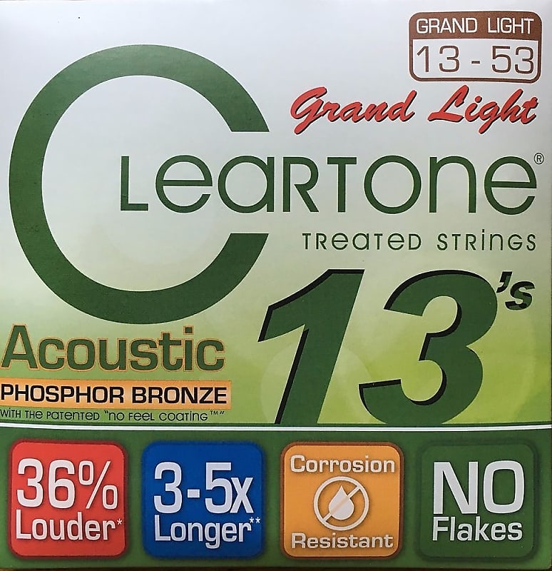 Cleartone 7433 Phosphor Bronze Acoustic Guitar Strings 13-53 grand lite gauge image 1