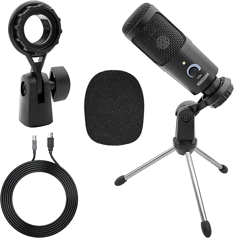 Kit with Live Sound Card Adjustable Mic Suspension Scissor Arm Metal Shock  Mount and Double-Layer Pop Filter for Studio Recording & Broadcasting  (Gold) 5 Core Rec Set 