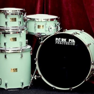 Pork Pie Percussion 5-Piece Custom 8-Ply Maple Drum Set (10/12/16/22/6.5x14") in Sea Foam Green image 1