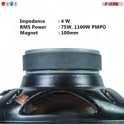 5 Core Car Speaker Coaxial 3 Way 6X9"  1600 Watts PMPO ,4 OHM Speakers For Car Audio Premium Quality CS-69-80 pair image 3