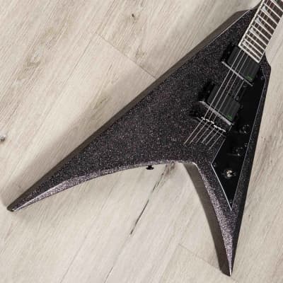 ESP LTD KH-V Kirk Hammett Signature Guitar, Ebony Fretboard, Black Sparkle image 2