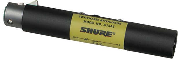 Shure A15AS In-Line Switchable Attenuator between 15, 20, and 25dB, XLRF to XLRM image 1