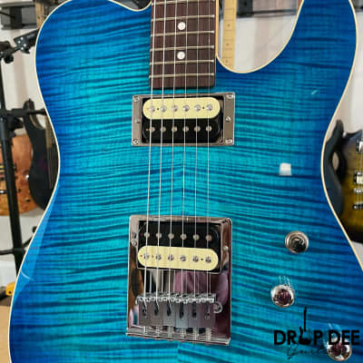 Schecter USA Custom Shop PT Custom Electric Guitar w/ Case-Trans Sky Blue image 7