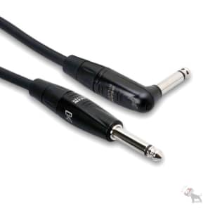 Hosa HGTR-015R REAN 1/4" TS Straight to Right-Angle Pro Guitar/Instrument Cable - 15'