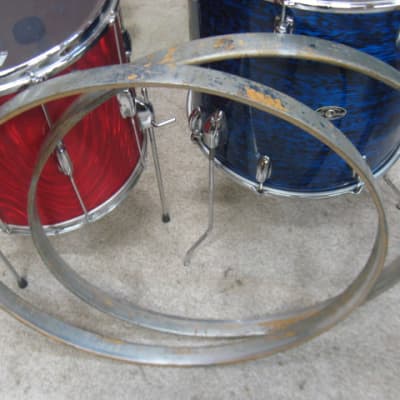Slingerland/Ludwig?? 2 - 25 1/2" maple bass drum hoops 1920's silver/refin   (321) image 4