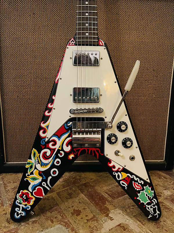 Epiphone '67 Flying V Jimi replica w Gibson truss cover | Reverb