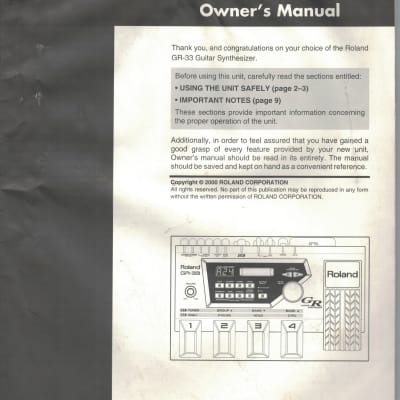 Boss gr-33 manual