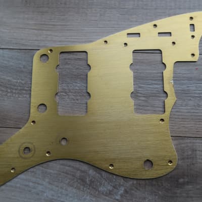 58 - 60   Fender Jazzmaster  pickguard USA Hole pattern Relic / Aged  Gold Anodized   Aluminum 59 RI imagen 1