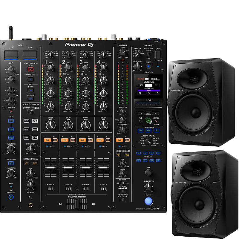 Pioneer DJM-A9 Professional DJ Mixer w/ DJ VM-80 120W 8