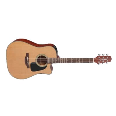 Takamine P1DC Made in Japan Dreadnought 6-String Right-Handed Acoustic Electric Guitar with Venetian Cutaway, Solid Cedar Top, Sapele Back and Sides, CT4B II Electronics, and Case (Satin) image 2
