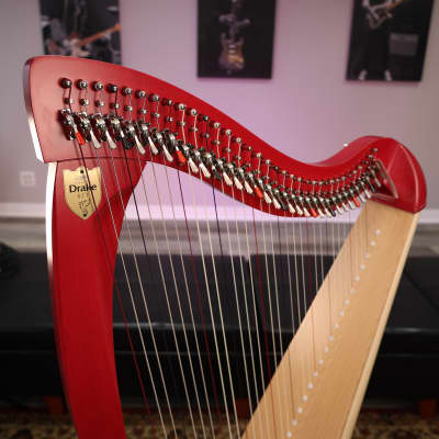 Lyon & Healy Drake Lever Harp Two-Tone Burgundy/Natural image 3