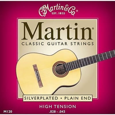 Martin M120 Silverplated Plain-End Classical Guitar Strings, Full Set image 1