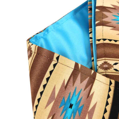 Light Blue Native American Thunderbird Handmade Guitar Strap image 4