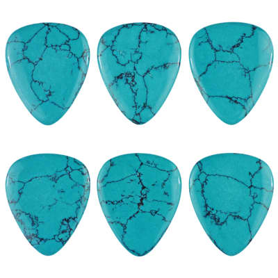 Turquoise Gemstone Guitar Or Bass Pick - Specialty Handmade Stone Exotic Plectrum - 3 Pack New image 2