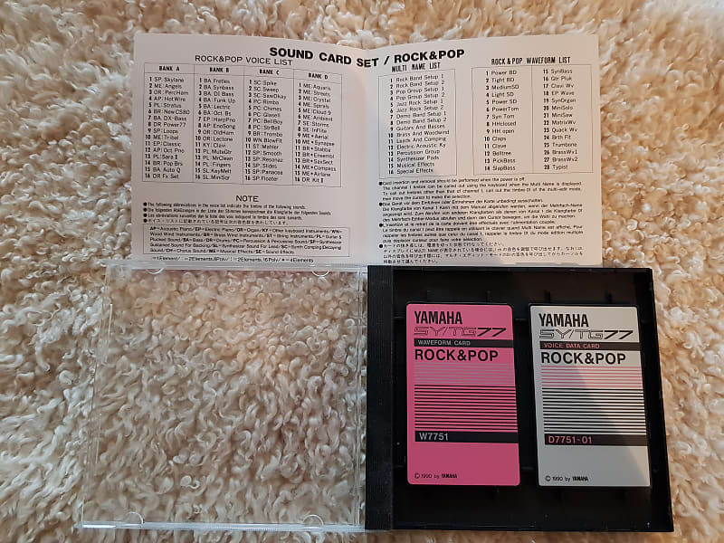 Yamaha S7751 - Rock & Pop Sound card set for SY77 and TG77