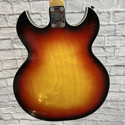 Conrad Vintage Semi-Hollow Sunburst Electric Guitar image 6