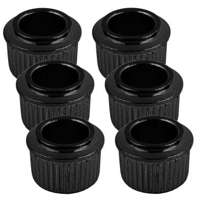NEW (6) Gotoh Vintage Tuner Adapter Bushings For 10mm Headstock Hole - BLACK