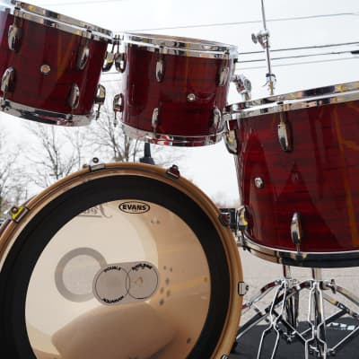 Pearl Masters Retro-Spec Red Onyx Pearl 4pc Maple Shell Pack w/ hdw.+ Holders | 10, 12, 14, 22" image 19