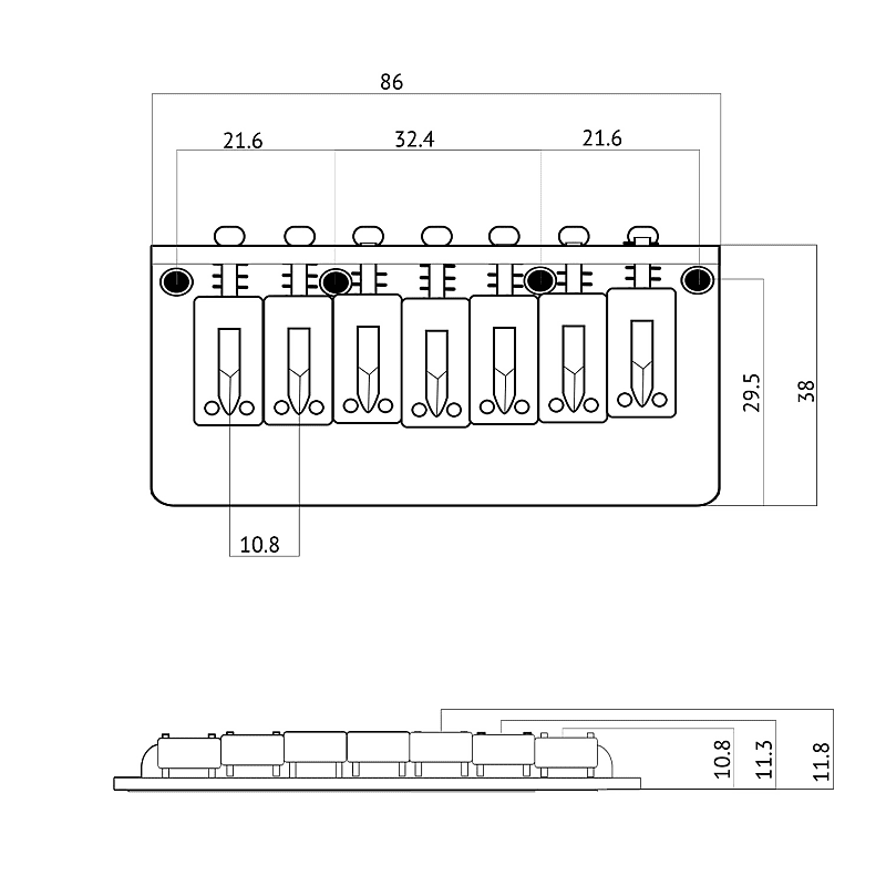 Hardtail Through Body 7 String Electric Guitar Bridge Reverb UK