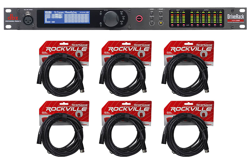 DBX VENUE360 VENU 360 DriveRack 3x6 PA Speaker Sound Processor System+XLR Cables  			
