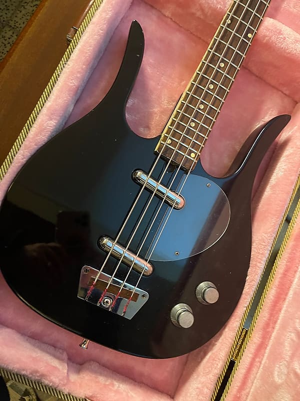 Dynelectron Longhorn Bass 1960s Black Meazzi Italy Danelectro Bass Guitar Copy / Better + Case image 1