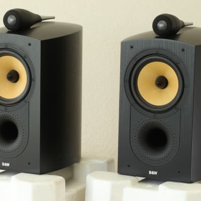 B&W Bowers Wilkens 805 Nautilus speakers black Made in England BW B W with boxes (need fix tweeter) image 7