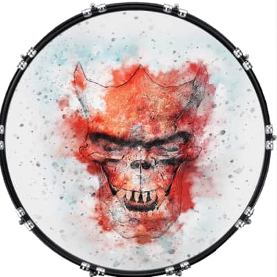 Custom Graphical 22 Kick Bass Drum Head Skin -Skull Art 2