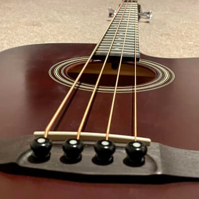 Cort SJB5F WS Acoustic 4-String Bass Cutaway with Electronics 2010s - Walnut Satin + Hard Case image 3