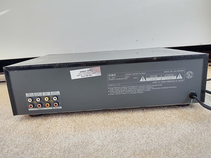 Aiwa Ad-Wx909 Dual Cassette Deck Rare3 head Serviced with 90
