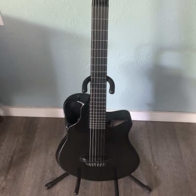 Emerald X10 Slimline Nylon Hybrid Electro Acoustic Guitar 2023 - Black Carbon Fiber image 1